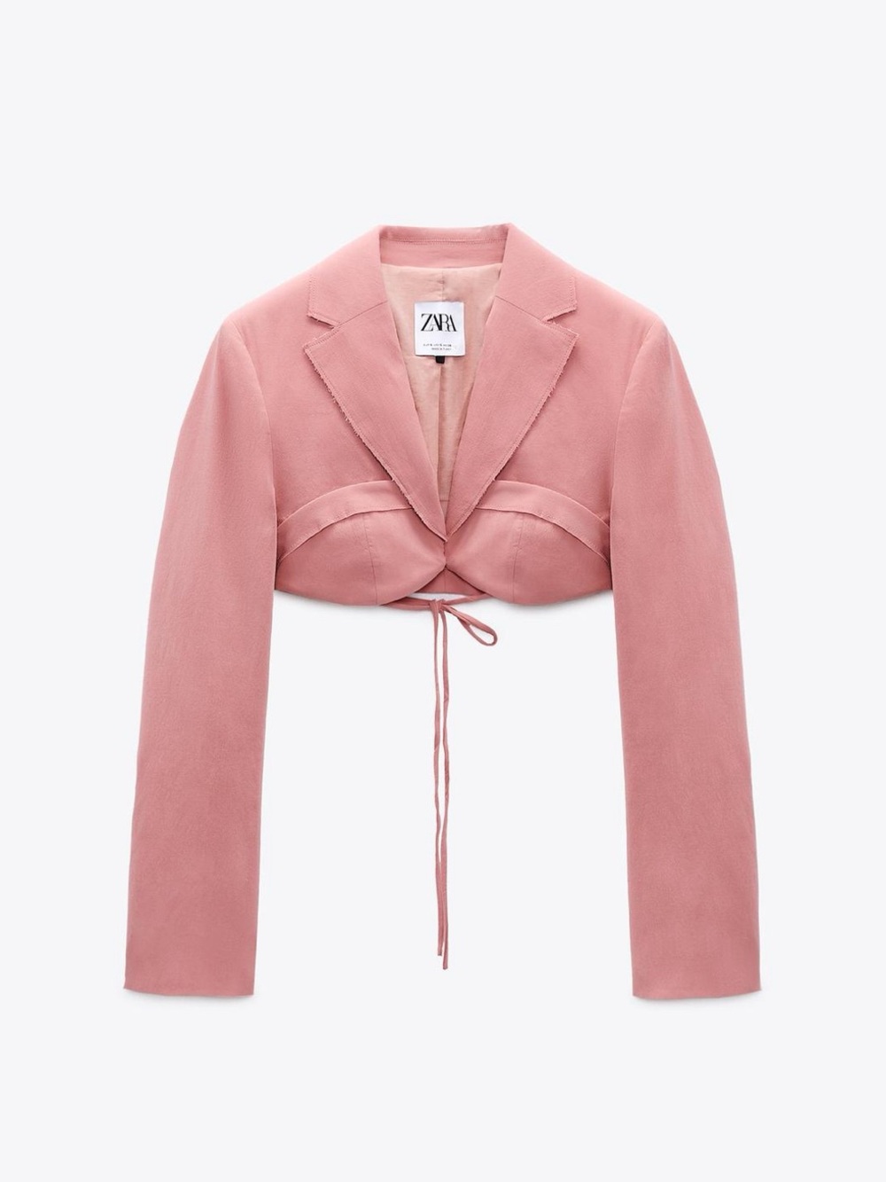 Zara Dusty Pink Cropped Blazer Spring Summer Vacation Travel